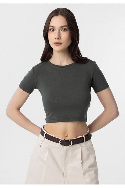Antioch Khaki Crop Women's T-Shirt