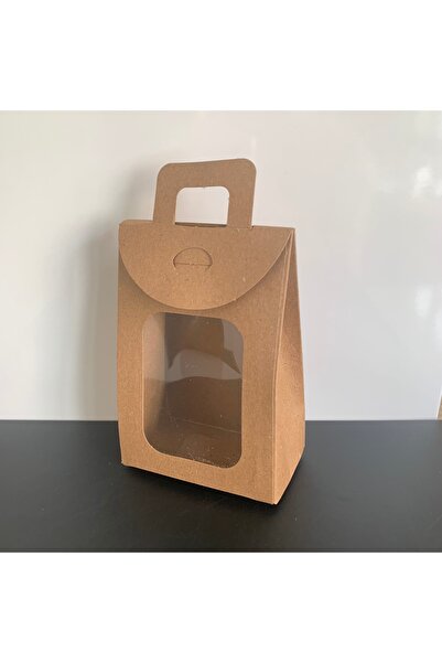 Güven Asetat Kutu Market 7.5x10.5x4.5 Kraft Pencereli Çerez Kutusu (50 Adet)