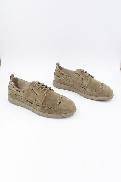 ENDİCAN 718 Ml002 Women's Genuine Leather Shoes Vizon Suet