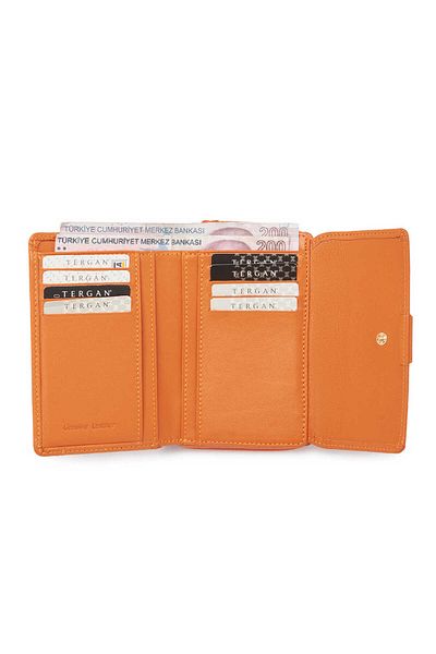 Tergan Orange Genuine Leather Women's Wallet - S1Cb 00005813 -H67