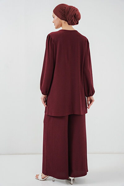 Bigdart Kadın Tunik Pantolon Alt Üst Takım 6663 - Bordo