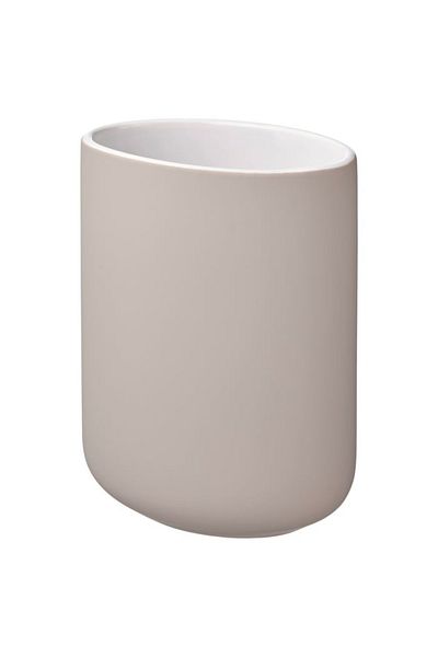 IKEA EKOLN Toothbrush Holder – Beige, Durable Stoneware, Stylish & Hygienic Organizer for Bathroom
