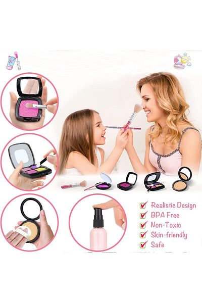 COOYA Kids Girls Makeup Kit, Washable Makeup Toys, Little Girls Age 3+ Year Old Girl Birthday Gift
