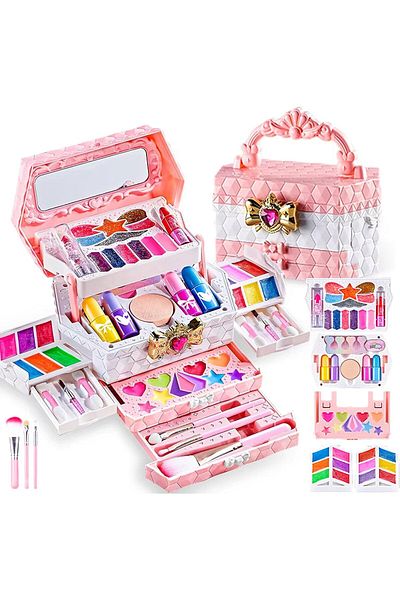 COOYA Kids Makeup Kit for Girl, Safe Washable and Non-Toxic Kids Makeup Toys, Birthday Gifts