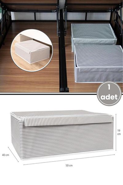Flora Base Box Storage Box, under Bed Sofa Organizer Waterproof Cardboard Supported (50X40X19Cm) 1 Piece Gray