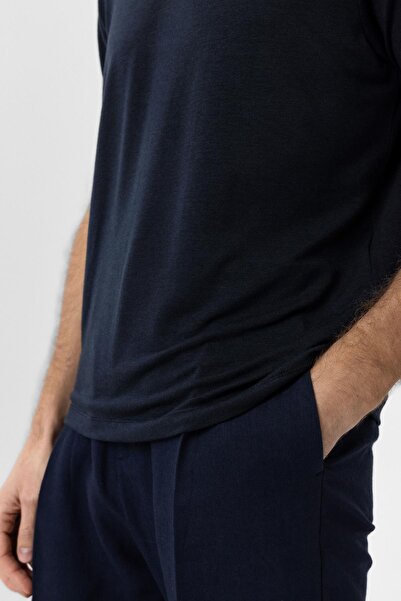 Antioch Navy Blue Regular Fit Basic Men's T-Shirt