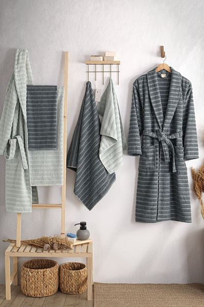 ZEBRA CASA Rena 6-Piece Family Bathrobe Set