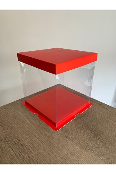 Güven Asetat Kutu Market 21.5x21.5x24 Kırmızı Karton ve Asetat Kutu (5 Adet)