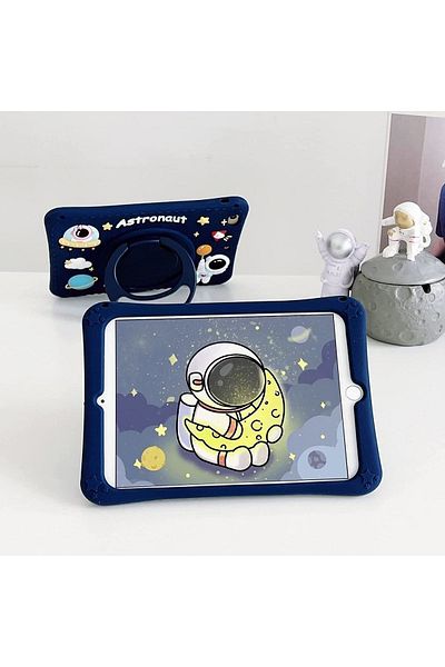 TEKNETSTORE Apple iPad 8th and 9th Generation 10.2 Inch 2020 / 2021 Compatible Astronaut Case with Stand Fun Protection