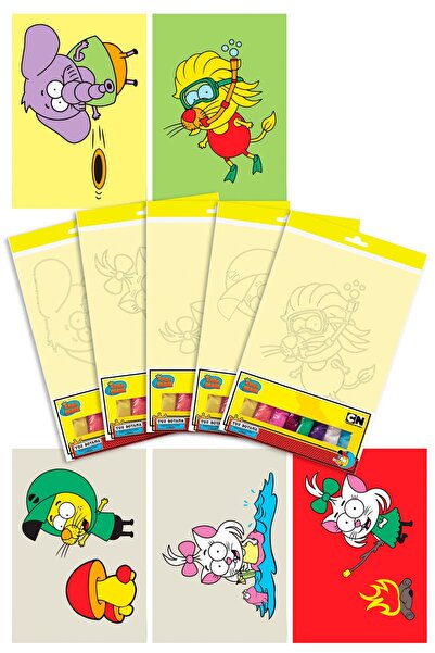 Kral Şakir Ve Ailesi Tuz Boyama Oyunu 5 Li Set -2 , Eğitici Aktivite , Kum Boyama Oyunu Tb-043