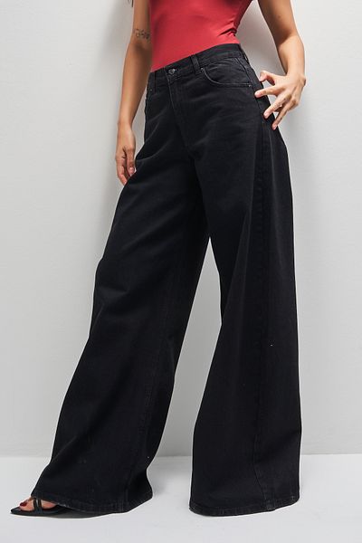 its basic Women's Black Color Hera 1W41 Palazzo Fit Loose Cut Denim