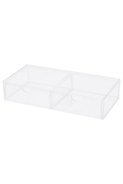 IKEA MOJAN Make-up Storage with 2 Drawers, 25x12 cm – Transparent Acrylic Organizer