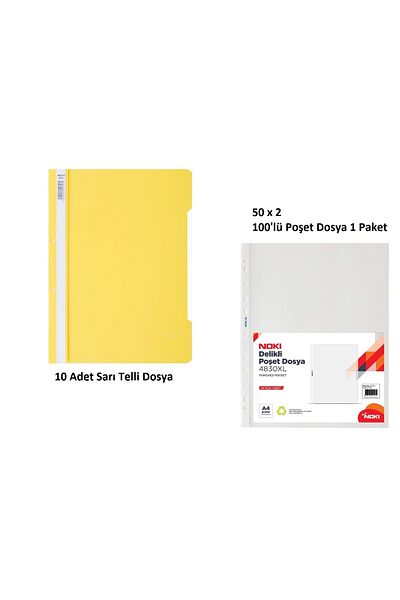 KarmaOfis Yellow Wire Binder Set 2 (10 Yellow Wire Binders + 100 Bag Binders)