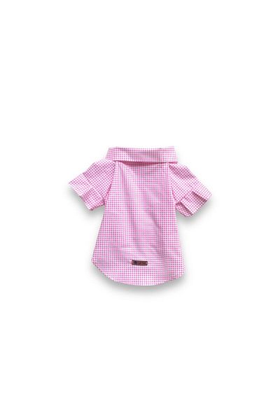 Luli Pet Pink Gingham Dog Shirt