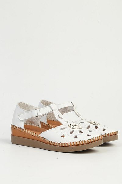 Pierre Cardin White Leather Women's Heeled Shoes Pc-54518