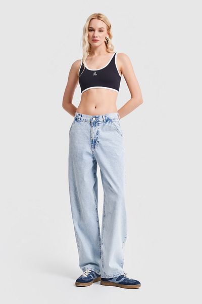 its basic Women's Snow Denim Color Juniper Skater Fit Loose Cut Denim Pants