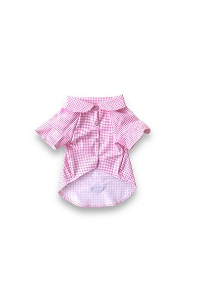 Luli Pet Pink Gingham Dog Shirt