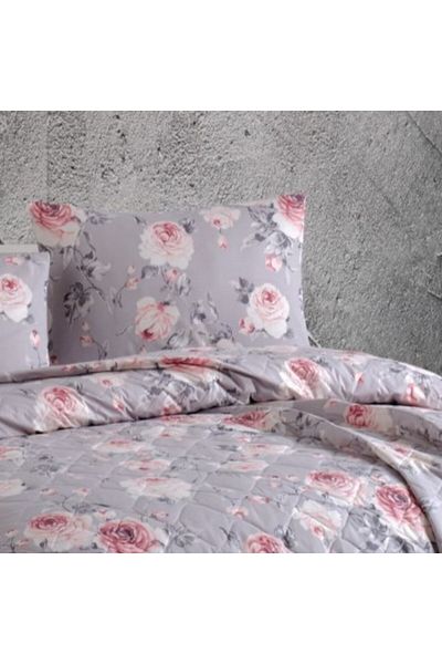 Bahar Majoli Home Quilted bedspread set 220x235 cm, Majoli Bahar Home Collection, 100% cotton, 90 GSM, 3 pieces, Roses
