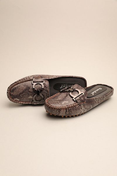 Gondol Women's Genuine Leather Classic Slippers Mink Snake 38 Ttx.910