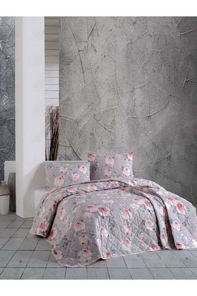 Bahar Majoli Home Quilted bedspread set 220x235 cm, Majoli Bahar Home Collection, 100% cotton, 90 GSM, 3 pieces, Roses