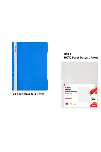 KarmaOfis Blue Wire Ring Set 3 (20 Pieces of Blue Wire Ring + 100 Pieces of Bag Files)