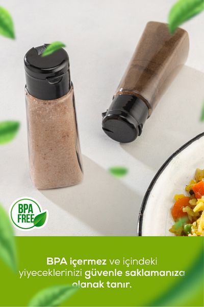 Vienev Set of 2 Single Salt Shakers and Pepper Shakers 72 ml Black