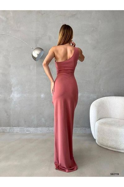 Modafeminen Βολάν Λεπτομερή Σχισμή Μακρύ Βραδινό Φόρεμα 582119 Gulkurosu