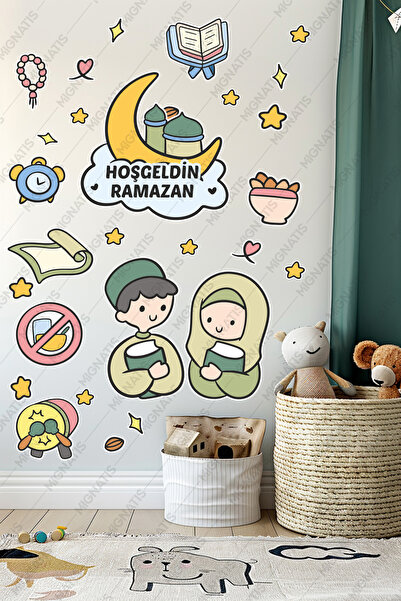 MIGNATIS Bine ați venit Ramadan Cute Kids - Set de autocolante tematice Ramad...