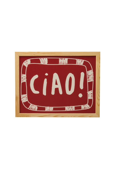 Evidea Deco Ciao Duvar Panosu - Kırmızı - 30x40 cm