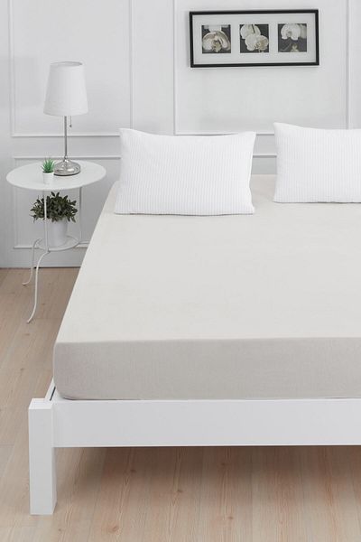 Mislina Home Single Roza Elastic Combed Cotton Sheet Light Gray