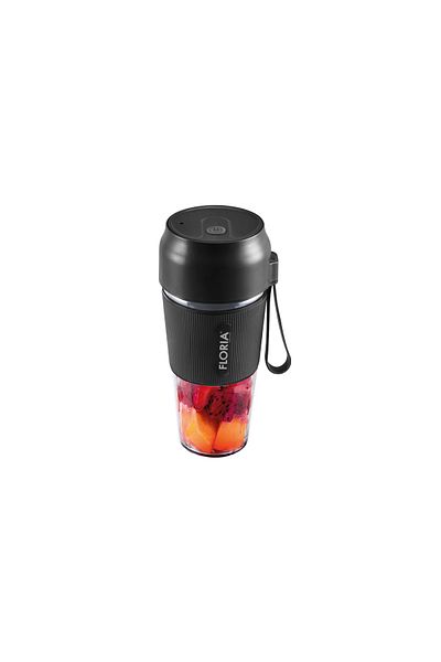 Floria Blender portabil Floria ZLN1719 pentru suc reincarcabil, 300 ml, 50W, Lame din otel inoxidabil,Negru