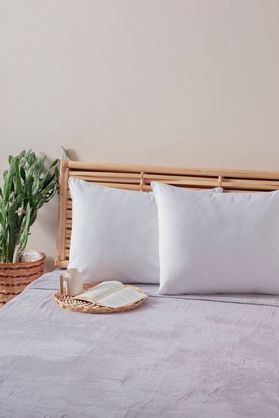 Mislina Home 2 τμχ Απλό Λευκό Μαξιλαροθήκη Βαμβακερό Πολυεστέρας Εύκολο Σιδέρωμα 50x70