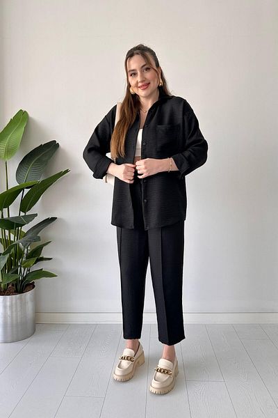 MaziButik Set dublu de in negru