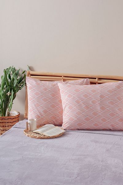 Mislina Home 2 Συσκευασία Φούξια Ροζ Μαξιλαροθήκη Βαμβακερή Πολυεστέρας 50x70