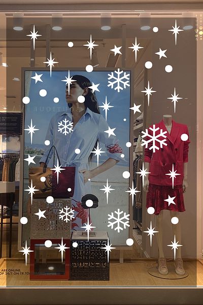 MIGNATIS Snowflake and Small Magnificent Bright Stars New Year's Home Display Sticker