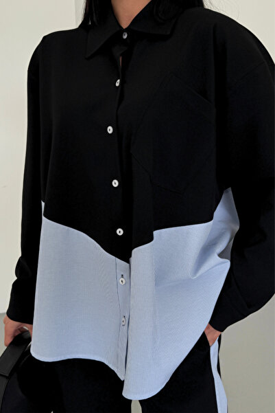 trend_ermege Polyvi̇skon - Poplin Piece Shirt Pants Suit - Black