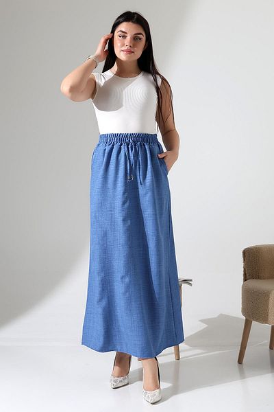 ENFİ GİYİM Women's Sofia Linen Chip Skirt