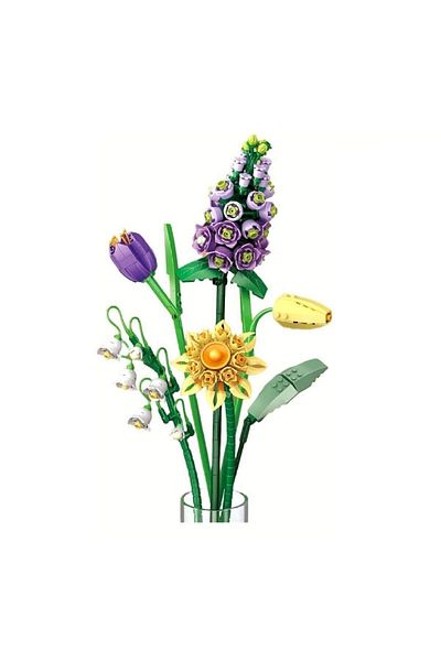 NillyToys Lz1672 Loz Purple Tulip Flower Blocks 534 Pieces