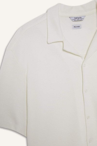 DeFacto Καλοκαιρινό κοντομάνικο πουκάμισο Relax Fit Apache Collar D7313ax25sp