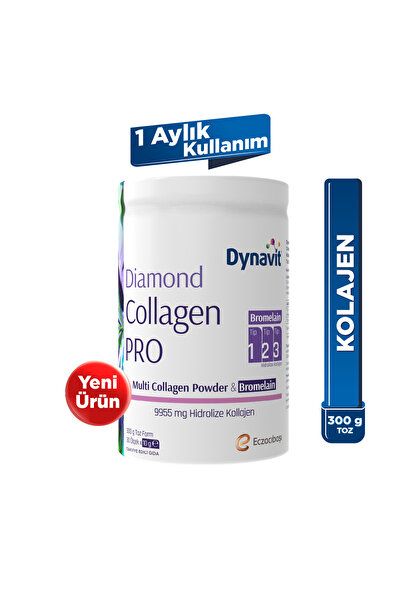 Dynavit Diamond Multi Collagen&Bromelain(Ananas Ekstresi)300g Toz-Hidrolize-Ö...