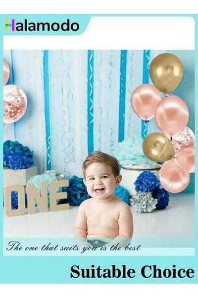 HALAMODO 15-Piece Decorative Party Balloon Set Attractive For Any Occasion in Pink and Rose and Gold
