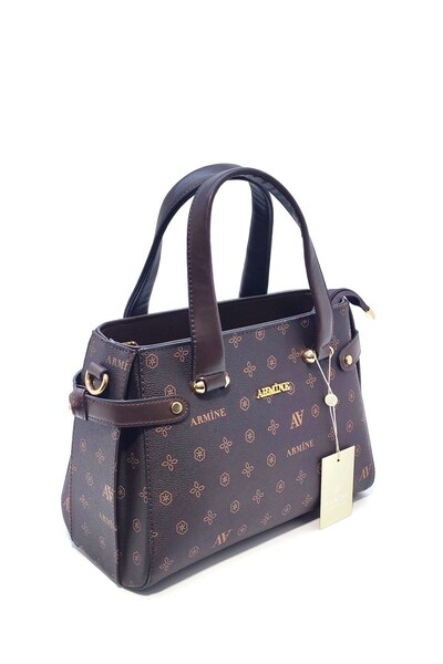 Armine Stylish Brown Shoulder Strap Printed Bag Modern Clutch Bag Useful Bag
