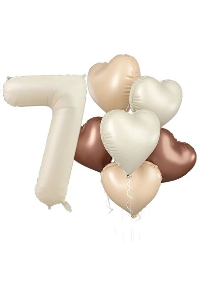 parti sürprizi مجموعة بالونات من رقائق الفويل على شكل قلب من ريترو كريم عمرها...