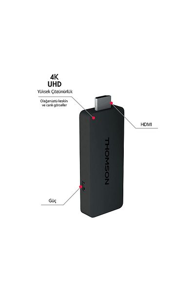 THOMSON Streaming Stick 140 TV Stick 4K UHD Dolby Atmos Chromecast Android TV Media Player