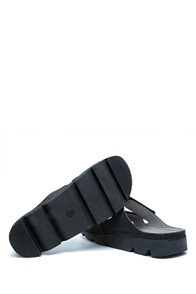 Kifidis Women's Stoned Anatomical Leather Slippers Si̇b 220511   Natura 36-41 Black