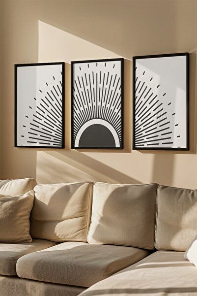 Artavessa 3 Piece Real Wood Colored Framed Painting Set - Model 39