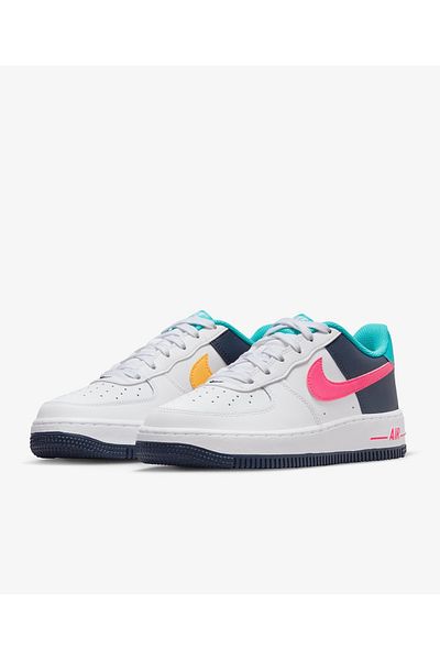 Nike Air Force 1 Low White Thunder Blue Dusty Cactus Racer Pink (Gs) White Sneakers