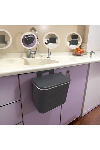 kapella Trash Can Serrated 8 Lt Anthracite Romshp 1067323