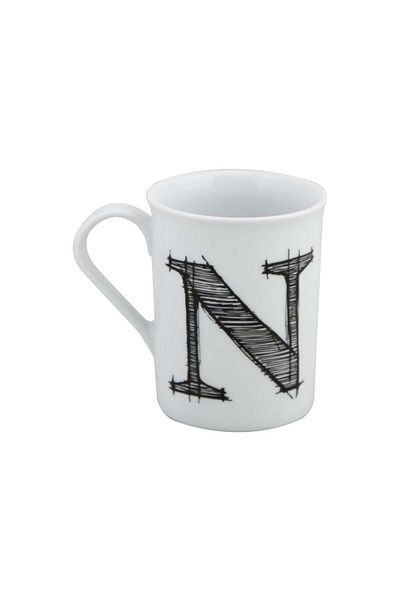 Porland Porcelain Mug with Letter N