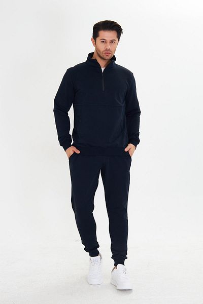 Marco Ferry Σετ ανδρικής φόρμας με μισό φερμουάρ Navy Blue 5709-L